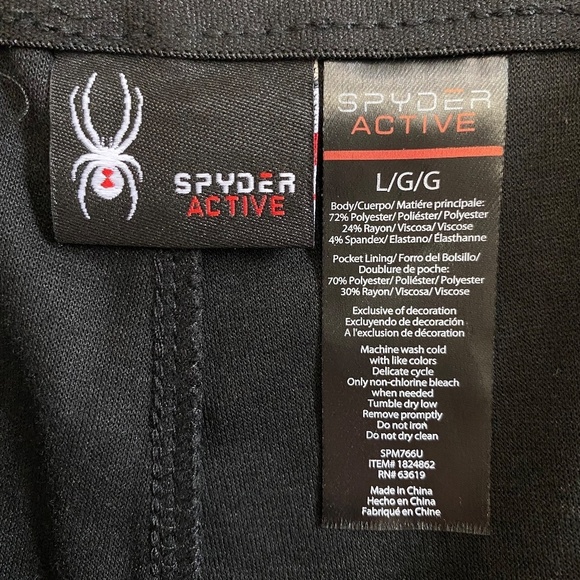 Spyder Men’s Joggers/Pants, Open Hems, Zippered Pockets, Large, Black N… - Picture 5 of 11